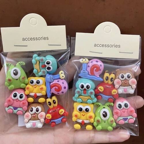 7PCS SpongeBob SquarePants 3D Sticker Cream Glue Patrick Sta