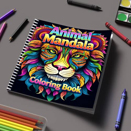 Coloring Book Animal-Mandala for Adult Colouring Book, Birth
