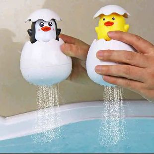 Baby Bathing Toy Kids Cute Duck Penguin Egg Water Spray Spri