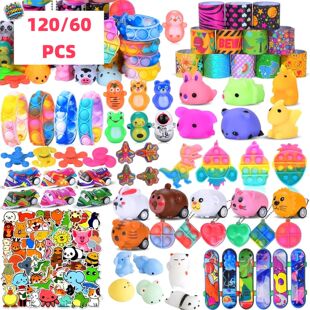 60/120 Pcs Pop Party Favor Toys for Kids, Fidgot Goodie Bag