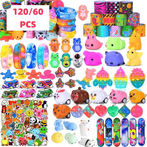 60/120 Pcs Pop Party Favor Toys for Kids, Fidgot Goodie Bag