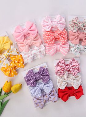 3Pcs/Set Cute Cotton Bows Baby Headbands Newborn Infant Eals