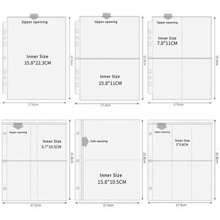 A5 3/7 Ring Photocards Binder Sleeve 1/2/4/6 Pockets Clear A