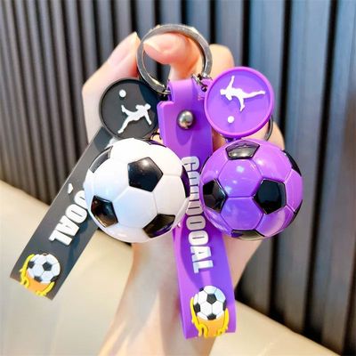 Football Keychain For Fan PVC Soft Glue Soccer Pendant Keych