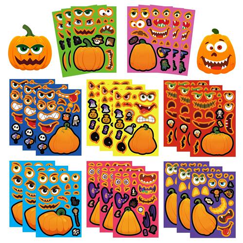 8/16/24pcs Thanksgiving Halloween Stickers For Kids Funny Ma