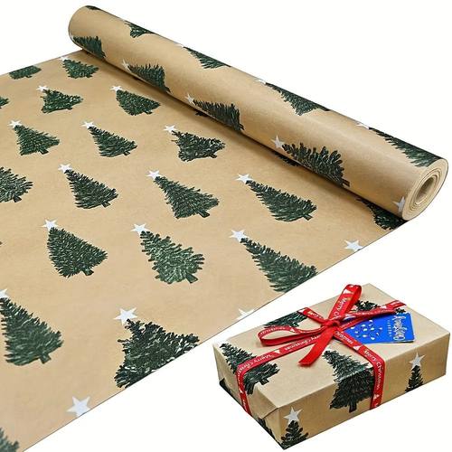 1 Roll Christmas Tree Wrapping Paper - Holiday Christmas and