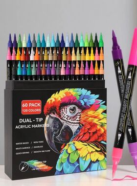 24/48/72/96/120 Colors Acrylic Paint Markers Set – Dual-Tip