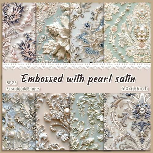 Pressed Surface Plane With Pearl Satin Scrapbook Paper 8Shee