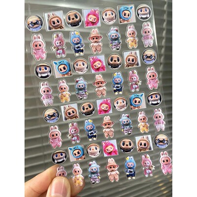 Kawaii L-Labubu Stickers Self-Adhesive Slider Nail Art Stick