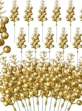 10Pcs Christmas Decoration Artificial 15heads Sparkling Berr