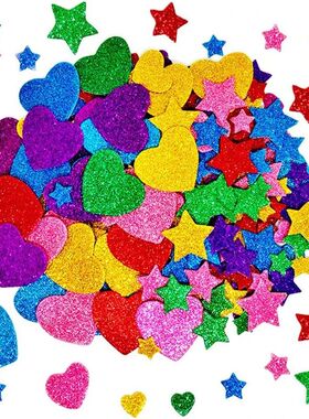 50-250pcs Colorful Glitter Foam Stickers Self Adhesive Stars