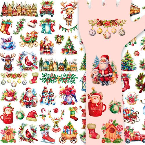 10 Retro-Style Christmas Series Pattern Temporary Tattoo Sti