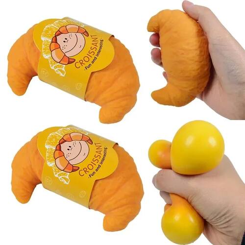 Croissant Bread Stress Toy Lifelike Food Squishies Toy Stres