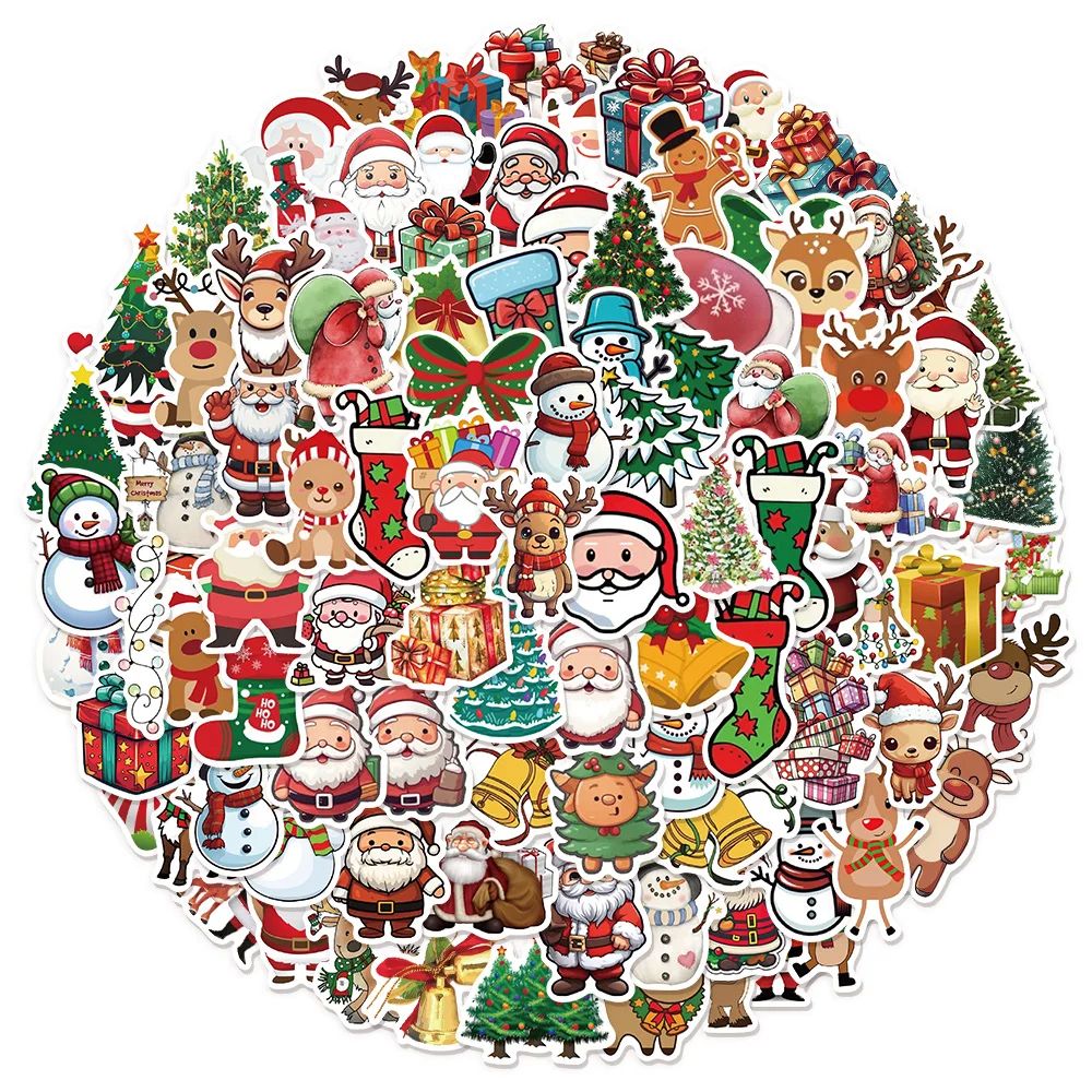 50/100PCS Christmas Collection Cartoon Graffiti Stickers DIY