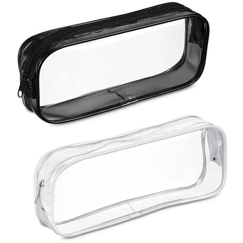 Transparent Pencil Case Zipper Simple style Pen Pouch Large