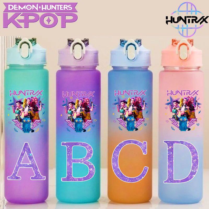 750ml K-pop Demon Hunters Letter A-Z Gradient Color Water Cu