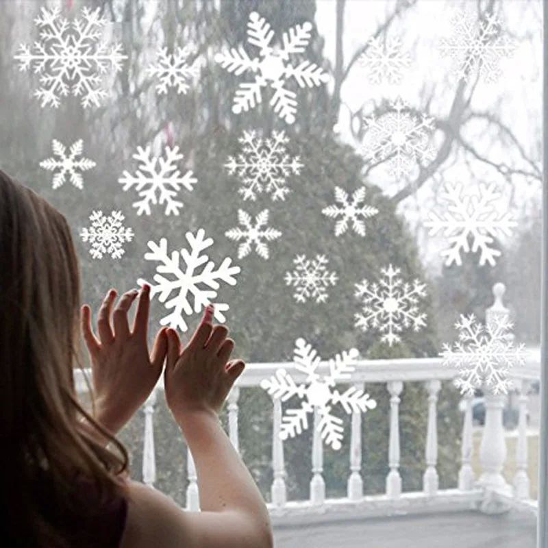 38 Pcs/Lot Snowflake Electrostatic Wall Stickers Window Kids