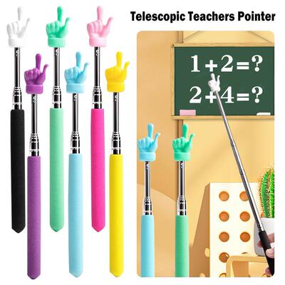 Retractable Teacher Pointer Finger Design StainlessSteel Tel