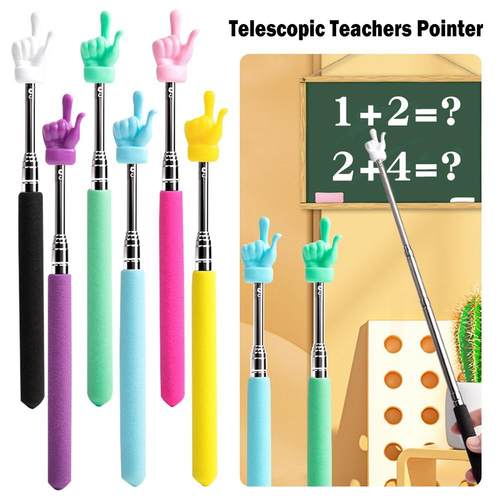 Retractable Teacher Pointer Finger Design StainlessSteel Tel