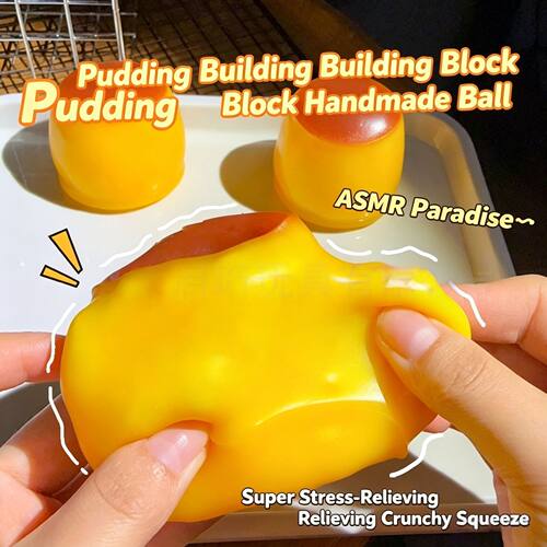 Pudding Stress Ball Squishy Food Shaped Pudding Squeeze Ball