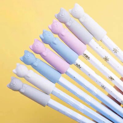 cartoon kitten pencil cap cute eraser pencil extender pencil