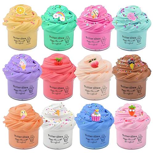 12 piece butter slime set, party gifts, prizes, puzzle toys,