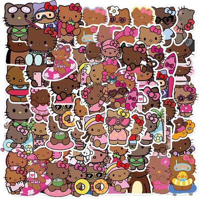 10/30/50pcs Funny Cute Hawaii Black Hello Kitty Stickers DIY