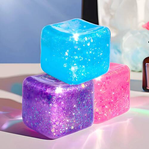Slow Rise Glitter Stress Cube Stress Balls Malt Sugar Stress