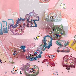 for birt Glue Art Craft chain Crystal Key Girls Kids Set DIY