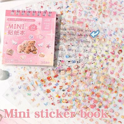 Cartoon Mini Sticker Book Tiny Pet Food Stickers Book Childr