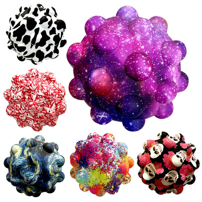 Stylish 3D  Pinch Ball Silicone Push Bubble Balls Anti