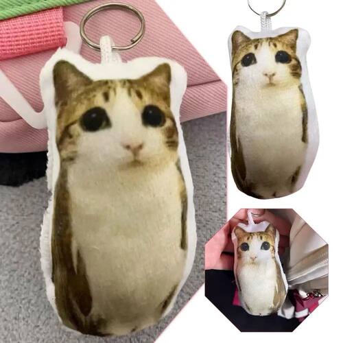 Meowl Cat Plush Keychain Interactive Squeeze Pendant With Re