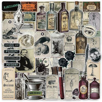 10/30/50pcs Halloween Potion Labels Stickers for Scrapbook,