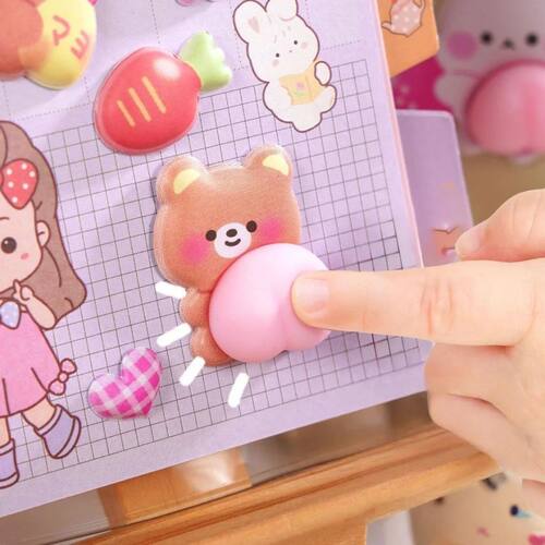 Squishy Butt 3D Stickers Cute Cartoon Bear Rabbit Pinch Deco