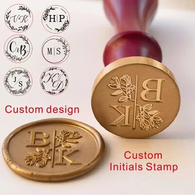 Personalized Wedding Wax seal stamp with 2 initials,wedding