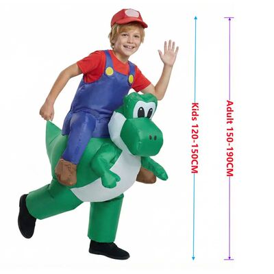Halloween Plumber Costume Dinosaur Inflatable Suit Adult Kid
