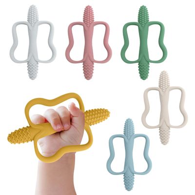 Baby teething toys with easy-grip handles, food-grade silico