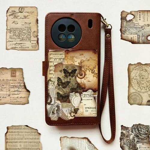 50 Pcs Vintage Burnt Stickers, Historical Creative Decorativ