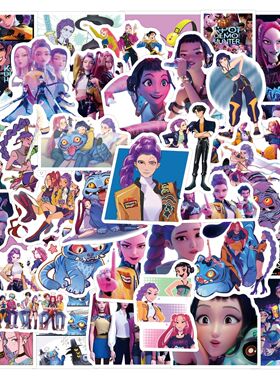 50PCS Cute KPop Demon Hunters Stickers Derpy Tiger Decals Fo