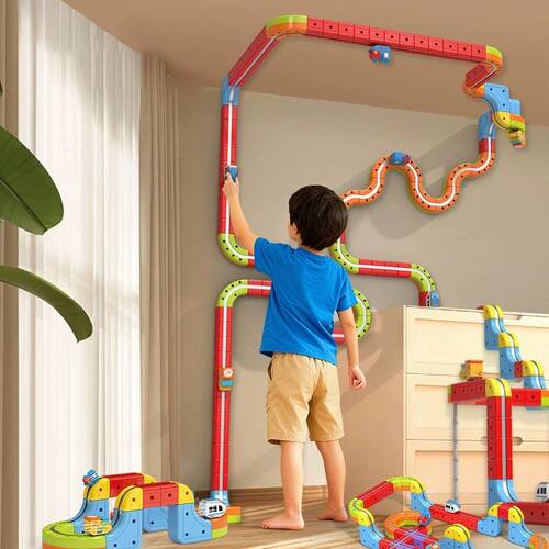 Magic Electronic Train Rail Cube Toys for Kids DIY Assembly