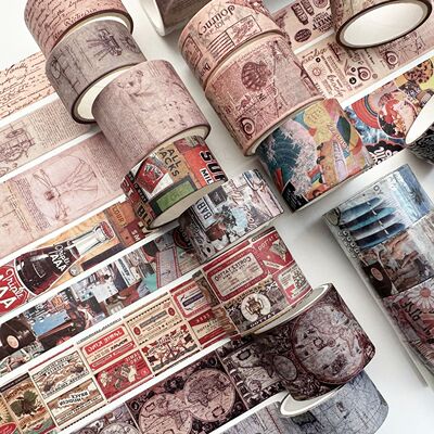4Pcs Retro Washi Tapes Scrapbooking Map Decorative Adhesive