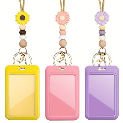 Cute Daisy Breakaway Neck Teacher Lanyard for ID Badge Holde