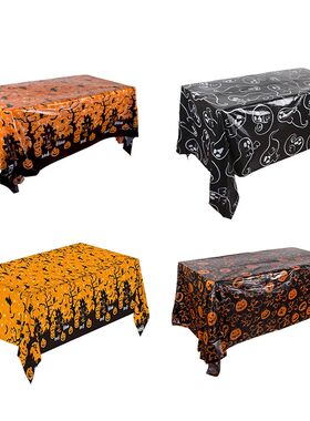 Halloween Decoration Tablecloth,Disposable Pumpkin Spider We
