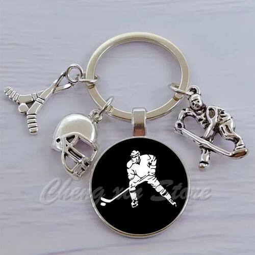 Personalized keychain for ice hockey players, DIY logo image