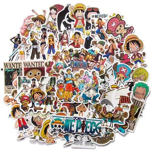 50/100Pcs Anime One Piece Figure Luffy Toy Sticker Notebook