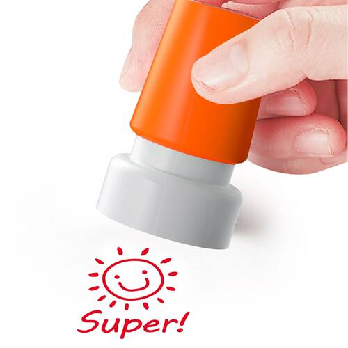 Cute fancy multi color teacher stamp or children's funny sta