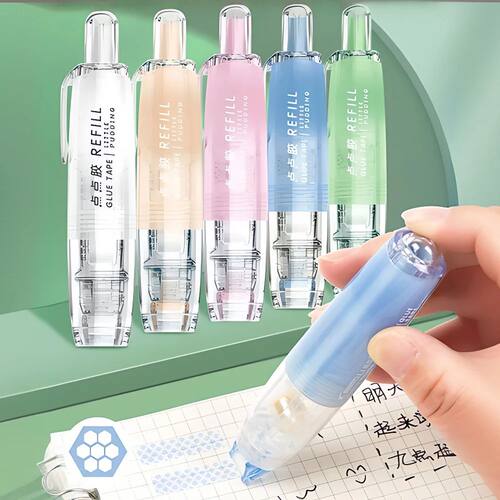 360° Rotatable Dots Glue Roller Double Sided Tape Pen 5m Re