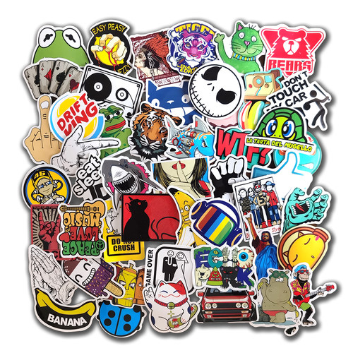 50pcs Funny Random Stickers for Laptop Cases Car Styling Mot