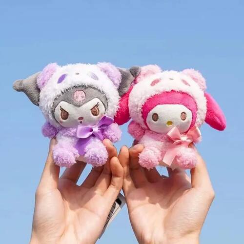 Kawaii Sanrio Keychain Plush Anime Kuromi Doll Keyring Hello