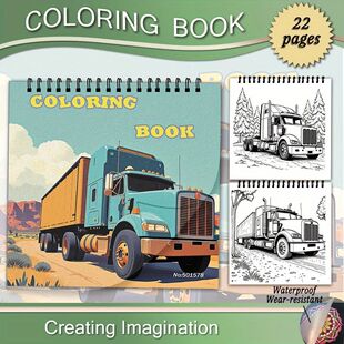 Truck Coloring Book - 8.27 x 8.27 inches, 22 pages. An easy